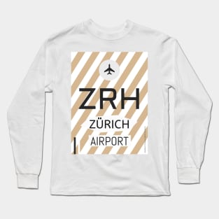 ZRH Zurich Alpine chocolate Long Sleeve T-Shirt